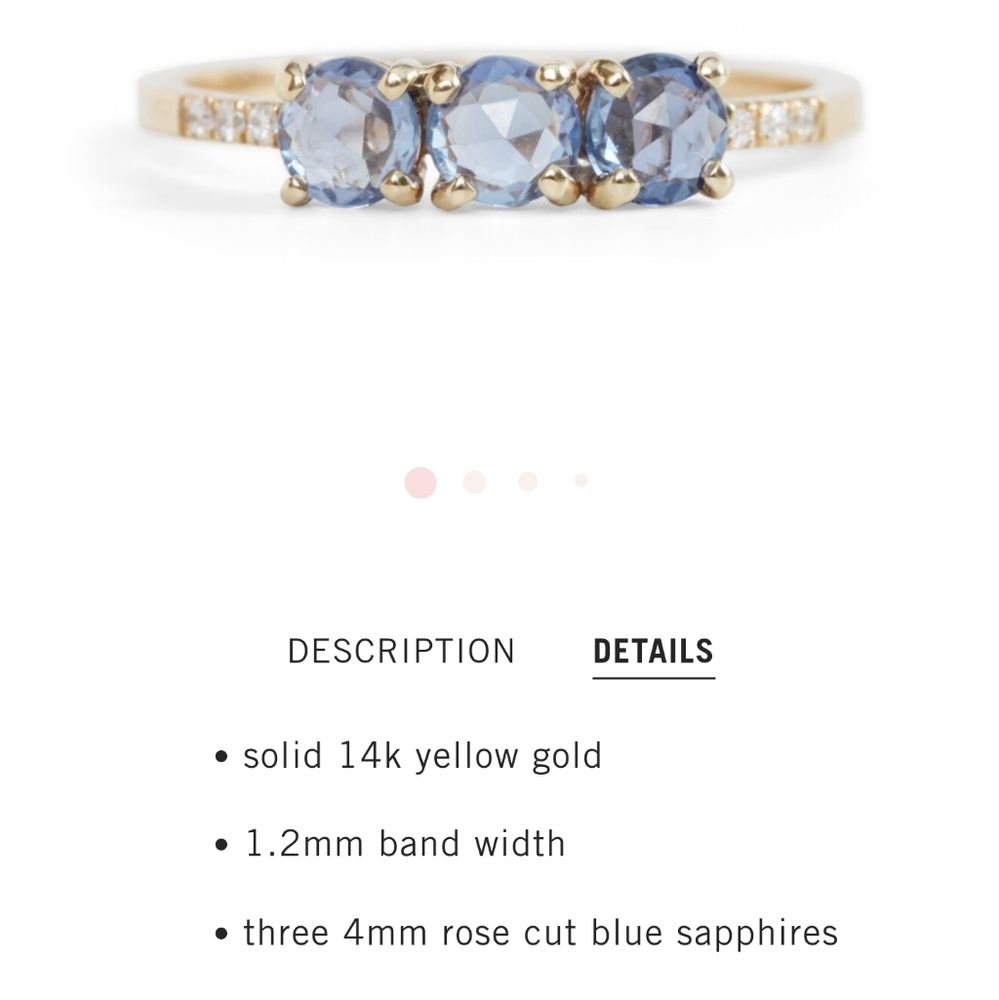 Catbird painters blue sapphire ring